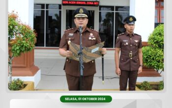 Kajari Aceh Singkil Pimpin Pelaksanaan Upacara Hari Kesaktian Pancasila
